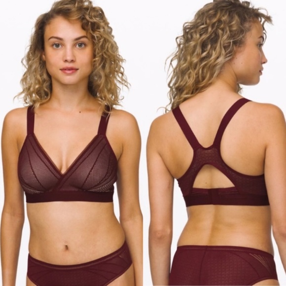 lululemon athletica Other - Lululemon Awake to Lace bra in Garnet Burgundy 34B